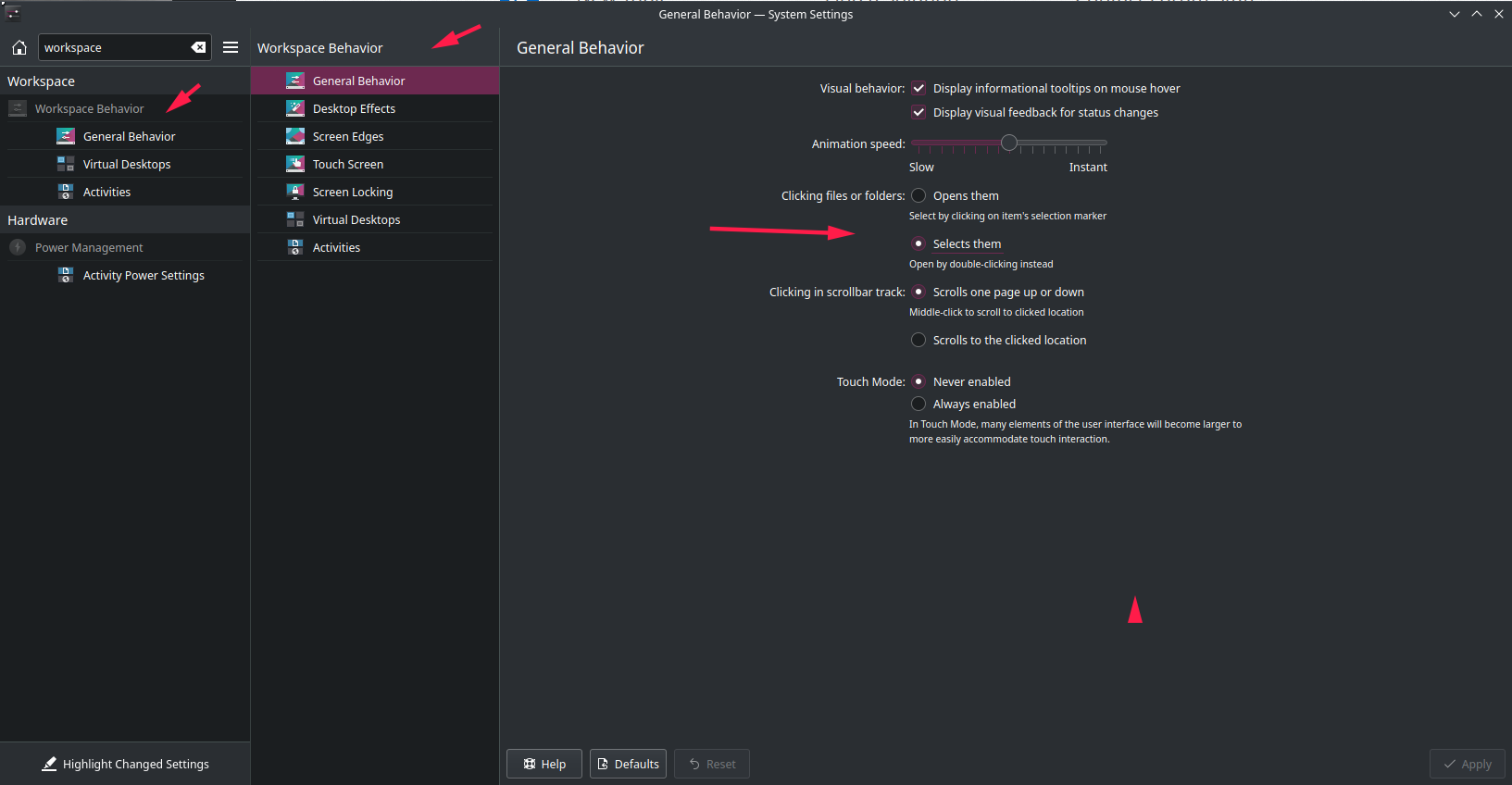 KDE Plasma 关闭单击打开文件